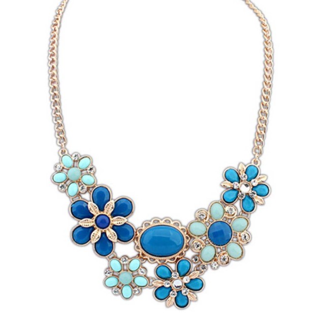Blazing blue statement necklace
