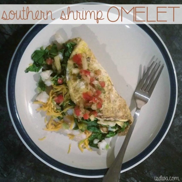 If you want a change of pace for breakfast, lunch, or dinner, try this southern version of an omelet by just adding in shrimp to this recipe.